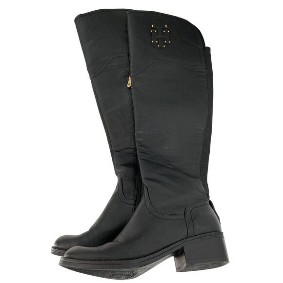 Tommy Hilfiger Gerrie Riding Boot 5.5 Knee Length Low Heel Stretch Shaft 6982 - Picture 1 of 12